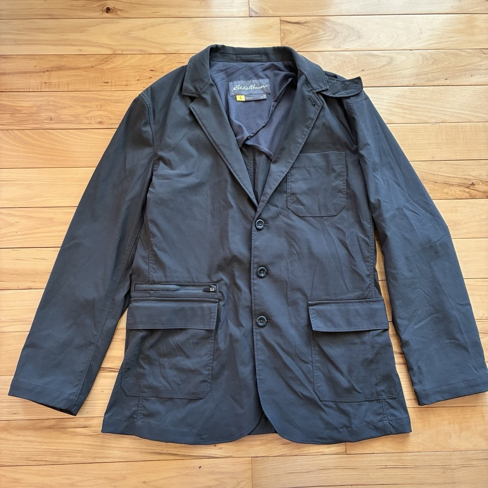 Eddie Bauer Blazer Men sz 40 Gray Travex Voyager Travel Jacket Sport Lightweight